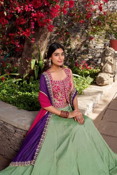 LNB VEDIKA 1421 DESIGNER VICHITRA SILK LEHENGA CHOLI WHOLESALER IN INDIA